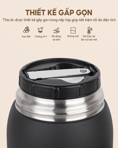 LBL3038 - Hộp giữ nhiệt inox kèm thìa Lebenlang 700ml