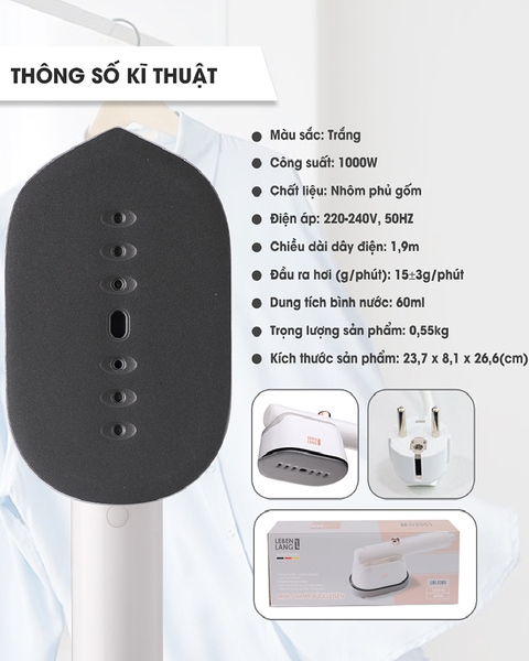 LBL5285 - Bàn là hơi nước cầm tay du lịch LEBENLANG 1000W 60ml