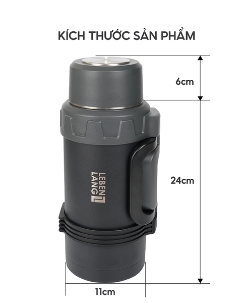 LBL3030 - Phích nước giữ nhiệt có tay cầm LEBENLANG 1600ml