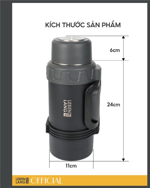 LBL3030 - Phích nước giữ nhiệt có tay cầm LEBENLANG 1600ml