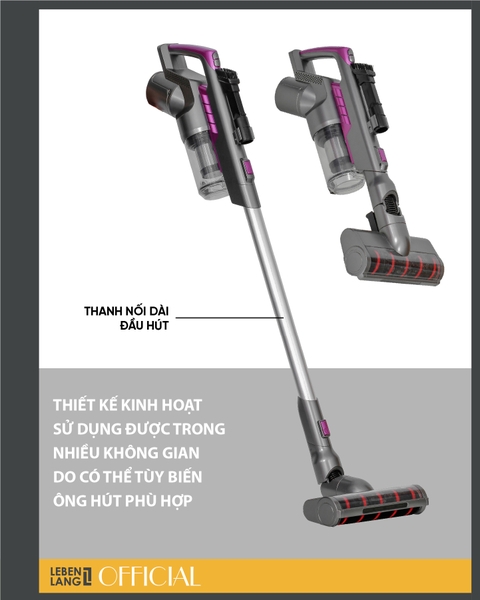 LBL2306 - Máy hút bụi sạc không dây LEBENLANG 15000 PA 2200mAh