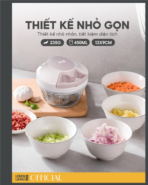 LBL3939 - Dụng cụ nhà bếp, máy xay cầm tay Lebenlang 450ml