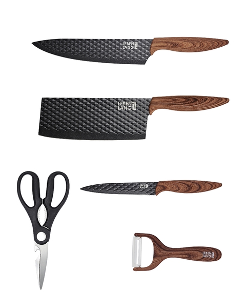 LBK2395-Bộ dụng cụ nhà bếp, dao kéo Lebenlang 5 món