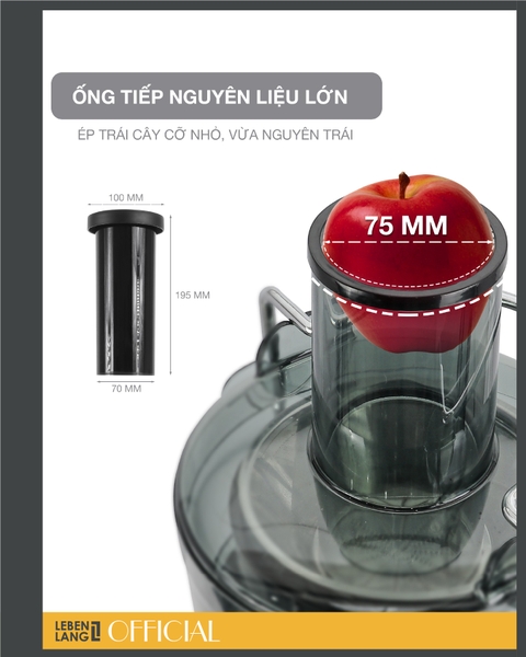LBEJ3468 - Máy ép nhanh LEBENLANG 1100ml 800W