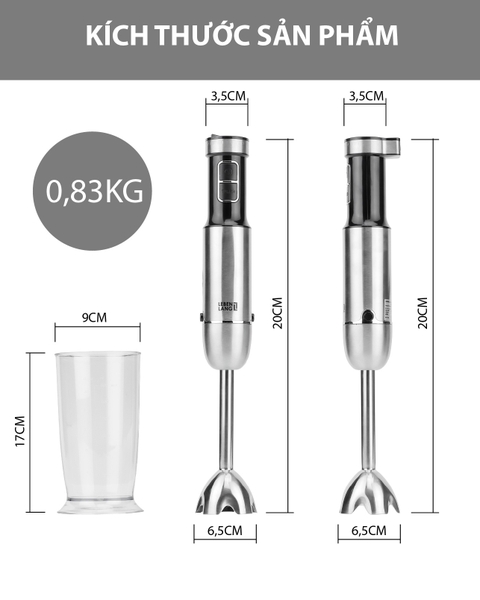 LBL3638 - Máy xay sinh tố cầm tay đa năng Lebenlang 12 chế độ 1000W