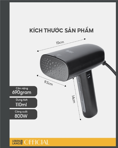 LBL5266 - Bàn là hơi nước cầm tay Lebenlang 800W 110ml