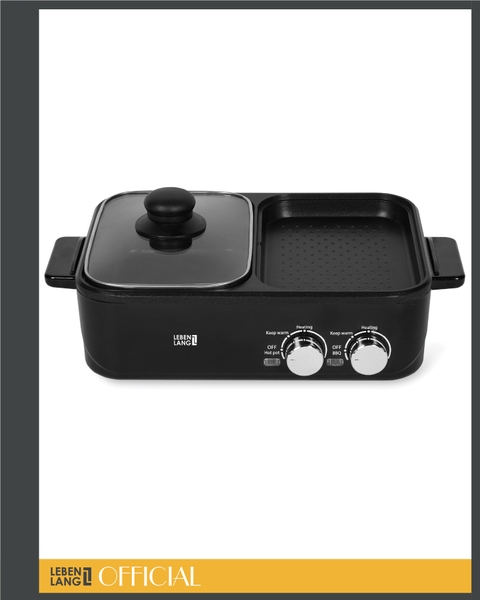 LBL8583 - Bếp nướng lẩu 2 ngăn chống dính Lebenlang 1200ml 1300W