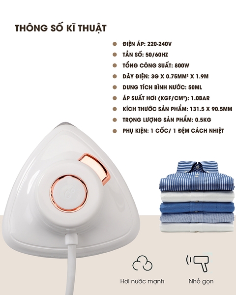 LBL5283 - Bàn là hơi nước cầm tay du lịch LEBENLANG 800W 50ml