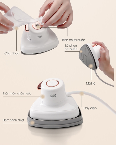 LBL5283 - Bàn là hơi nước cầm tay du lịch LEBENLANG 800W 50ml
