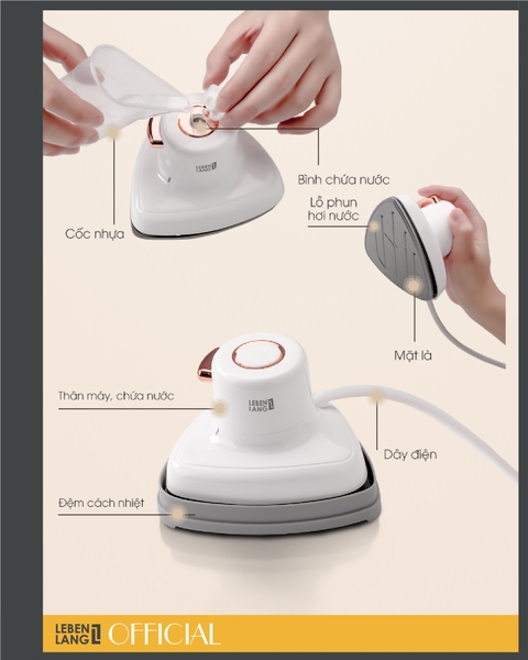 LBL5283 - Bàn là hơi nước cầm tay du lịch LEBENLANG 800W 50ml