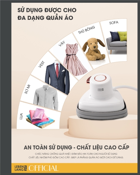 LBL5283 - Bàn là hơi nước cầm tay du lịch LEBENLANG 800W 50ml