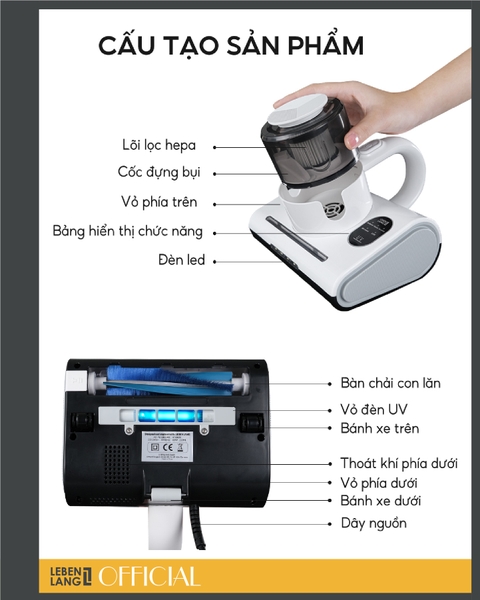 LBL1369 - Máy hút bụi cầm tay LEBENLANG 300W dung tích 250ml