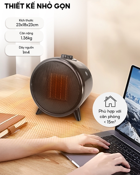 LBL0275 - Máy sưởi để bàn Lebenlang để bàn, điều khiển cơ 1500W