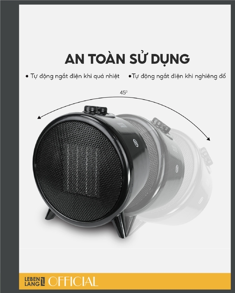 LBL0275 - Máy sưởi để bàn Lebenlang để bàn, điều khiển cơ 1500W