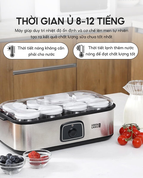 LBL9139- Máy làm sữa chua 8 lọ thủy tinh Lebenlang 200W