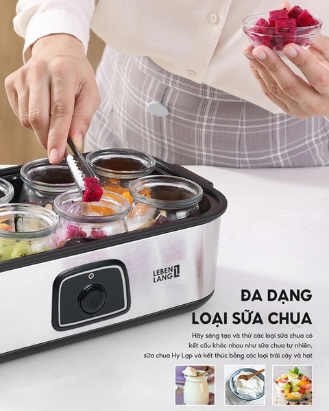 LBL9139- Máy làm sữa chua 8 lọ thủy tinh Lebenlang 200W