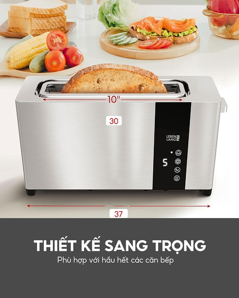LBL9899 - Máy nướng bánh mì inox 2 ngăn Lebenlang 850W