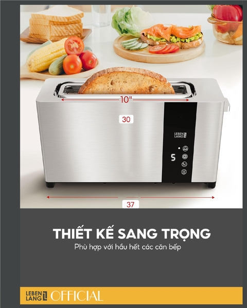 LBL9899 - Máy nướng bánh mì inox 2 ngăn Lebenlang 850W