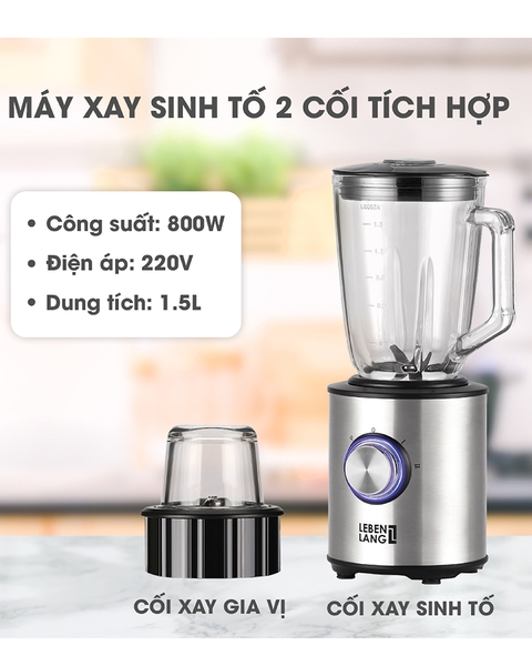 LBMB6028 - Máy xay đa năng thủy tinh LEBENLANG LBMB6028 800W công suất 1500ml
