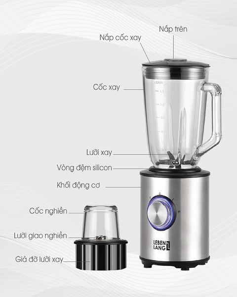 LBMB6028 - Máy xay đa năng thủy tinh LEBENLANG LBMB6028 800W công suất 1500ml