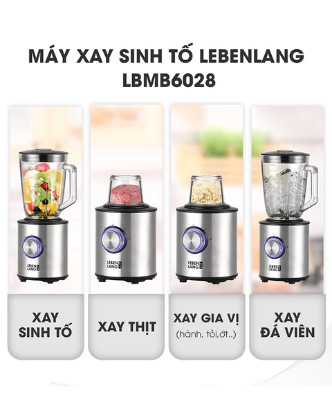LBMB6028 - Máy xay đa năng thủy tinh LEBENLANG LBMB6028 800W công suất 1500ml
