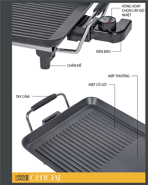 LBEE1122-EC - Bếp nướng điện không khói LEBENLANG 1500W