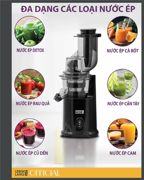 LBSS0404 - Máy ép chậm đứng LEBENLANG 200W 1000ml