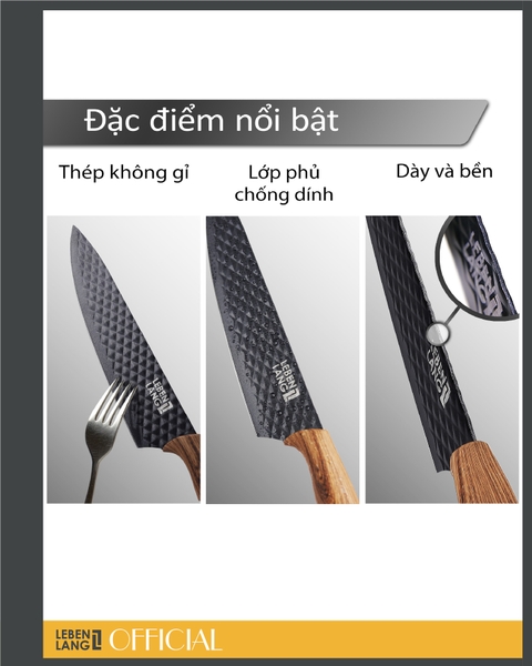 LBK2395-Bộ dụng cụ nhà bếp, dao kéo Lebenlang 5 món