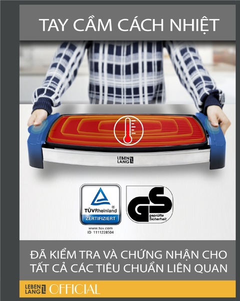 LBG8588 - Bếp nướng điện không khói LEBENLANG 2200W