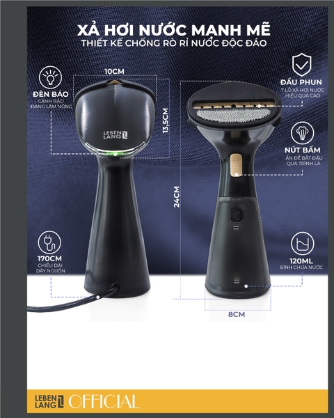 LBL0529 - Bàn là hơi nước cầm tay LEBENLANG 1000W 120ml