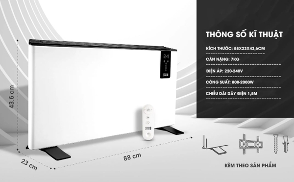 LBL0379 - Máy sưởi đối lưu Lebenlang công suất lớn 2000W