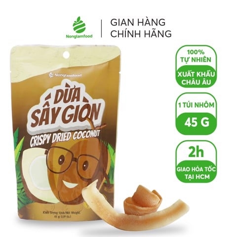 Dừa Bến Tre Sấy Giòn Nonglamfood | Crispy Dried Ben Tre Coconut | Healthy Snack