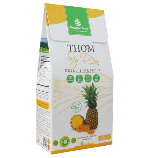 Thơm Sấy Dẻo Ít Đường Nonglamfood | Soft Dried Pineapple | Healthy Snack