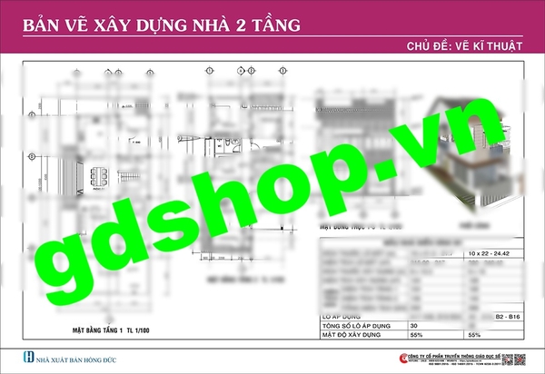 Bản vẽ xây dựng (ngôi nhà 2 tầng)
