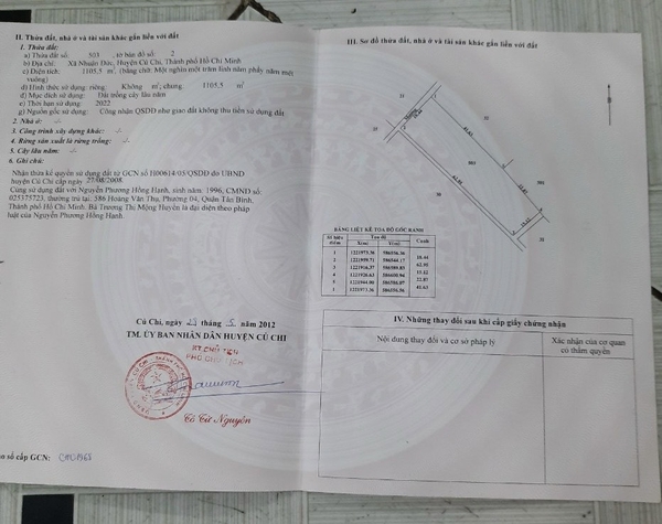 BÁN ĐẤT XÃ NHUẬN ĐỨC, HUYỆN CỦ CHI