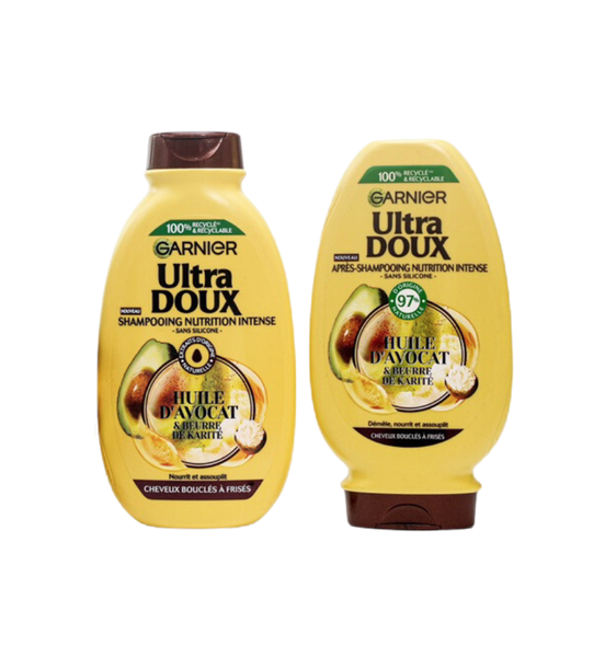 Set Dầu gội xả bơ vàng Garnier Ultra Doux phục hồi tóc hư tổn (gội 250ml + xả 200ml)