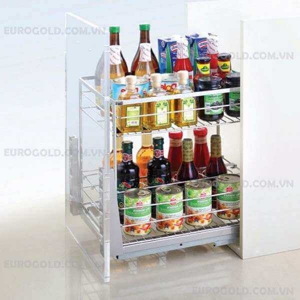 Giá gia vị inox nan dẹt ray giảm chấn EP20B Eurogold