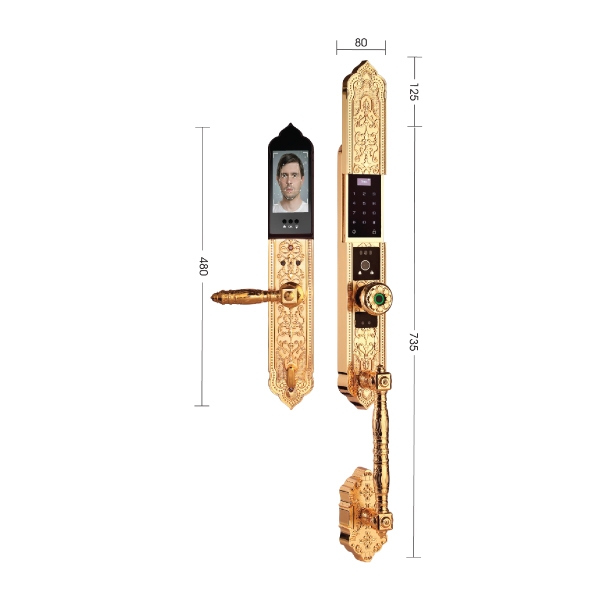 Khóa cửa đại sảnh biệt thự Demax EL938 Gold