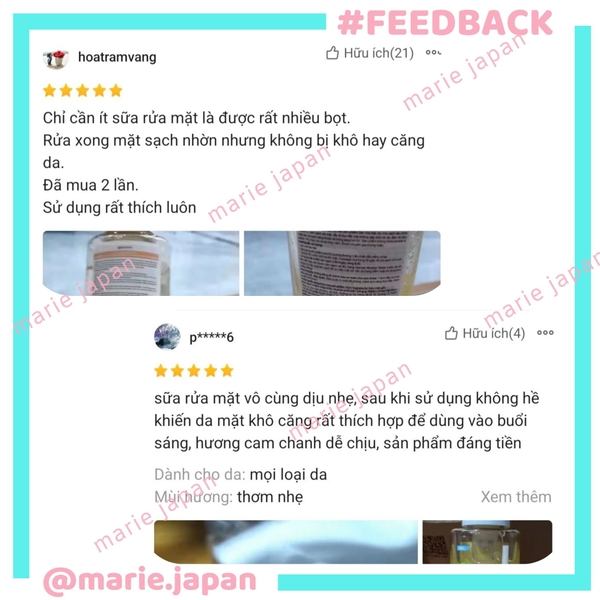 Feedback từ khách hàng sử dụng gel rửa mặt Garnier vitamin C