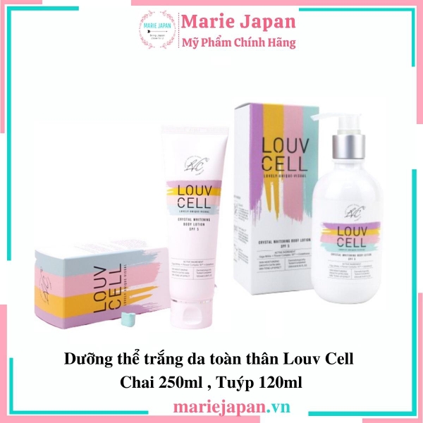 Dưỡng Thể Louv Cell Crystal Whitening Body Lotion Tuýp 120ml