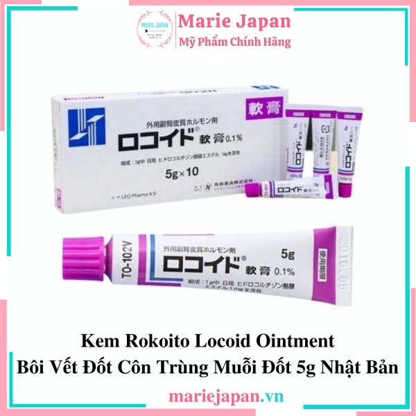Kem Rokoito Locoid Ointment Bôi Vết Đốt Côn Trùng Muỗi Đốt 5g Nhật Bản