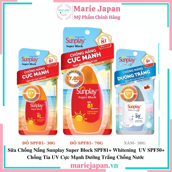 Sữa Chống Nắng Sunplay Super Block SPF81 - ĐỎ SPF 81 CHAI MINI 30g