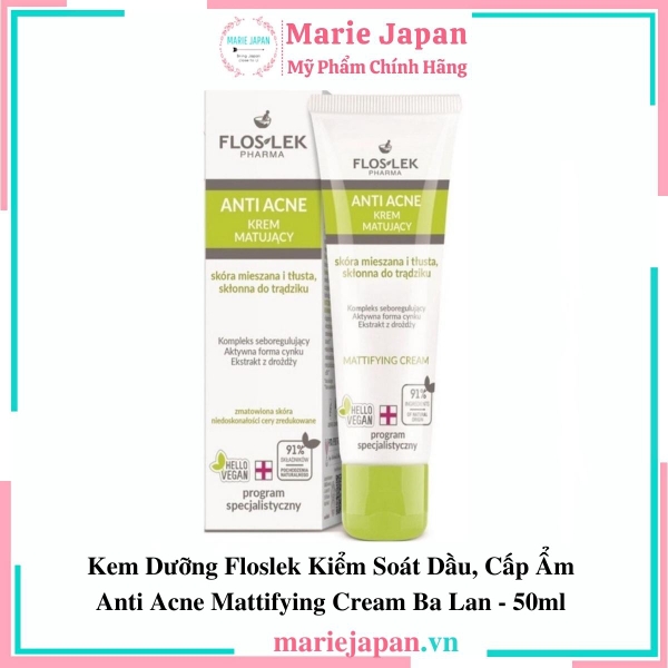 Kem Dưỡng Floslek Anti Acne Mattifying Cream Tuýp 50ml