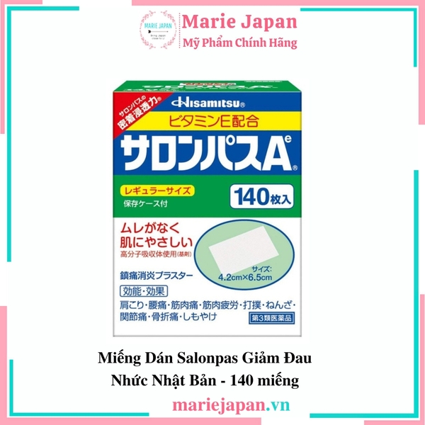 Miếng Dán Salonpas Giảm Đau Nhức Nhật Bản - 140 Miếng