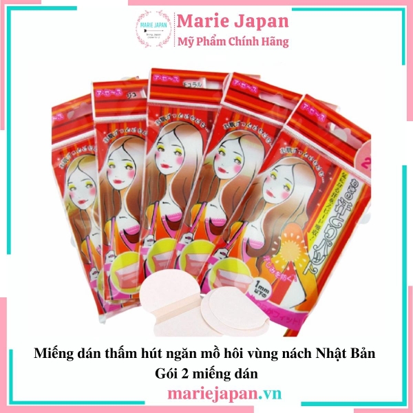 Miếng Dán Thấm Hút Mồ Hôi Vùng Nách Nhật Bản - Gói 2 Miếng