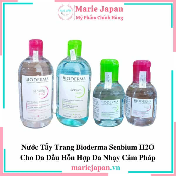 Nước Tẩy Trang Bioderma Sebium H2O - HỒNG DA NHẠY CẢM Chai 500ml