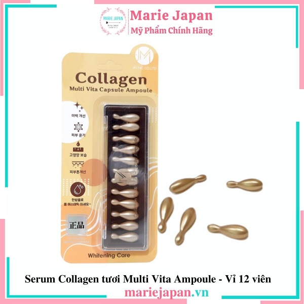 Serum Collagen JM Solution Multi Vita Capsule Ampoule Vỉ 12 Viên