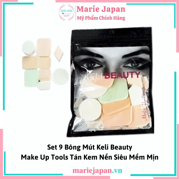 Set 9 Bông Mút Keli Beauty Make Up Tools