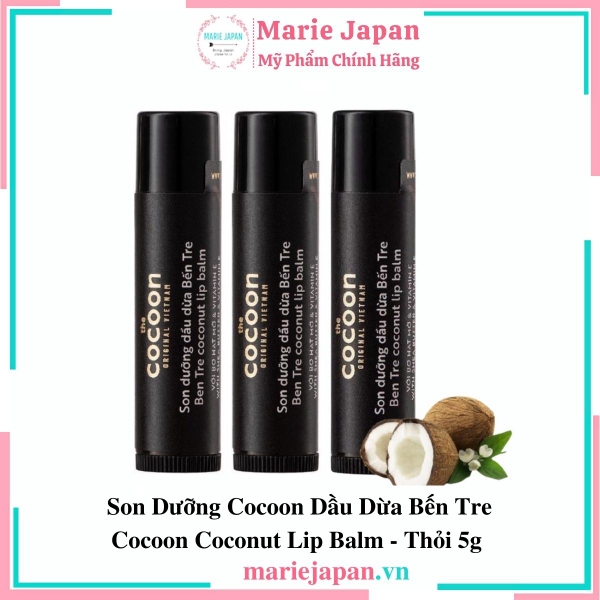Son Dưỡng Cocoon Dầu Dừa Bến Tre Cocoon Coconut Lip Balm Thỏi 5g
