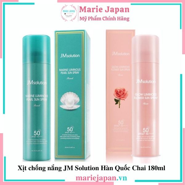 Xịt Chống Nắng JM Solution Luminous Sun Spray - XANH PEARL Chai 180ml
